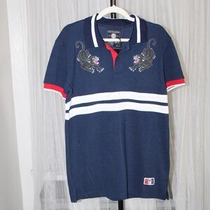 Bleecker & Mercer Tiger and Stripe Polo Shirt.  Sz M